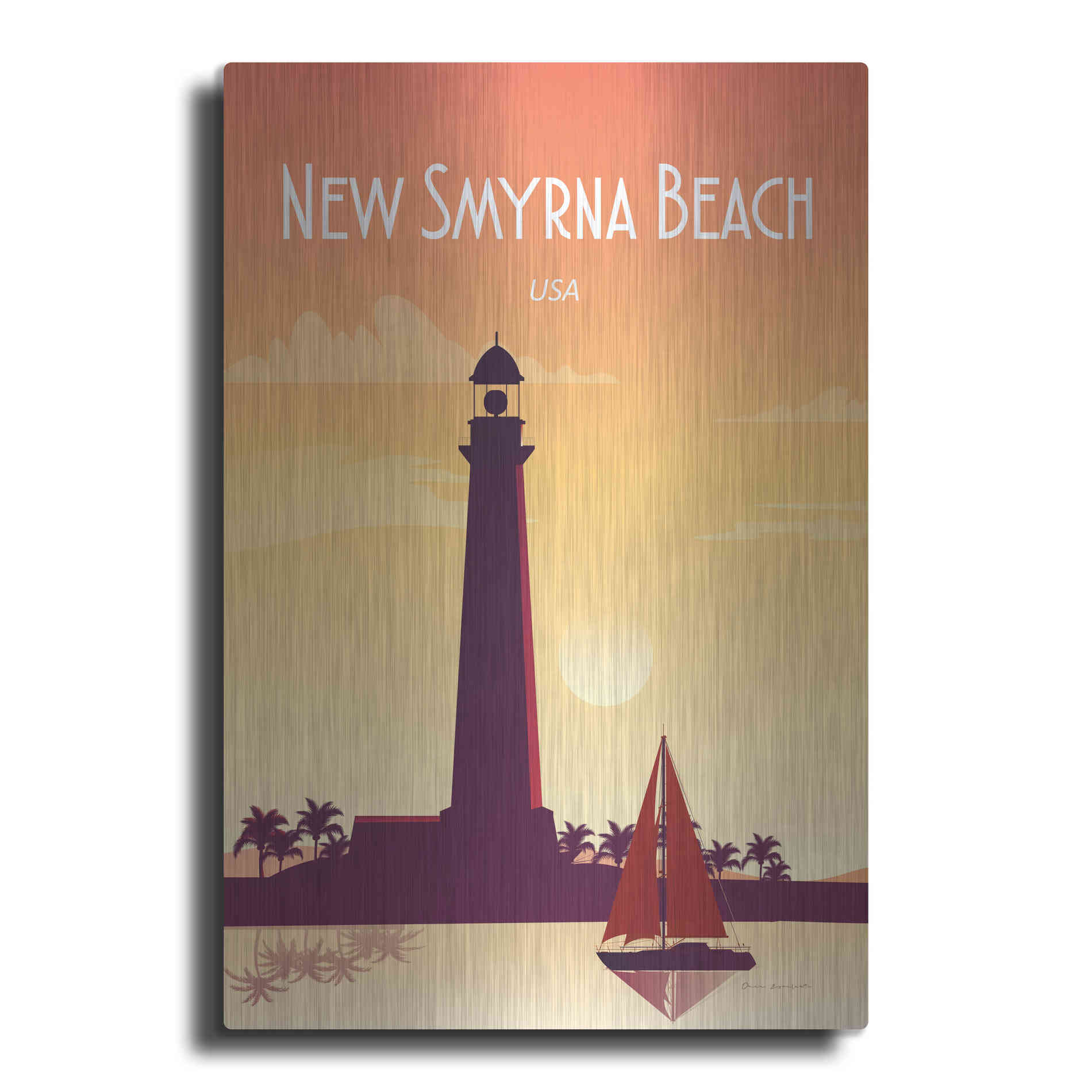 Luxe Metal Art 'New Smyrna Beach' by Omar Escalante, Metal Wall Art