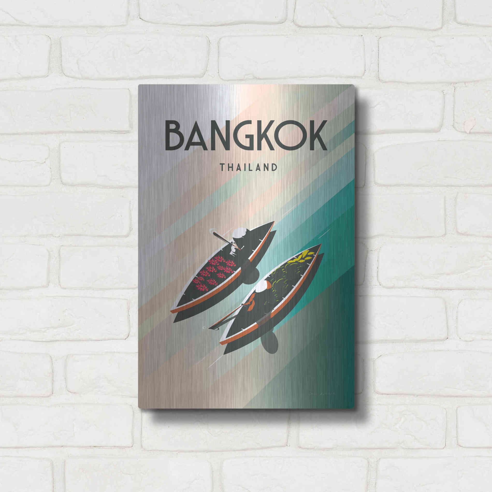 Luxe Metal Art 'Bangkok Thailand' by Omar Escalante, Metal Wall Art,12x16