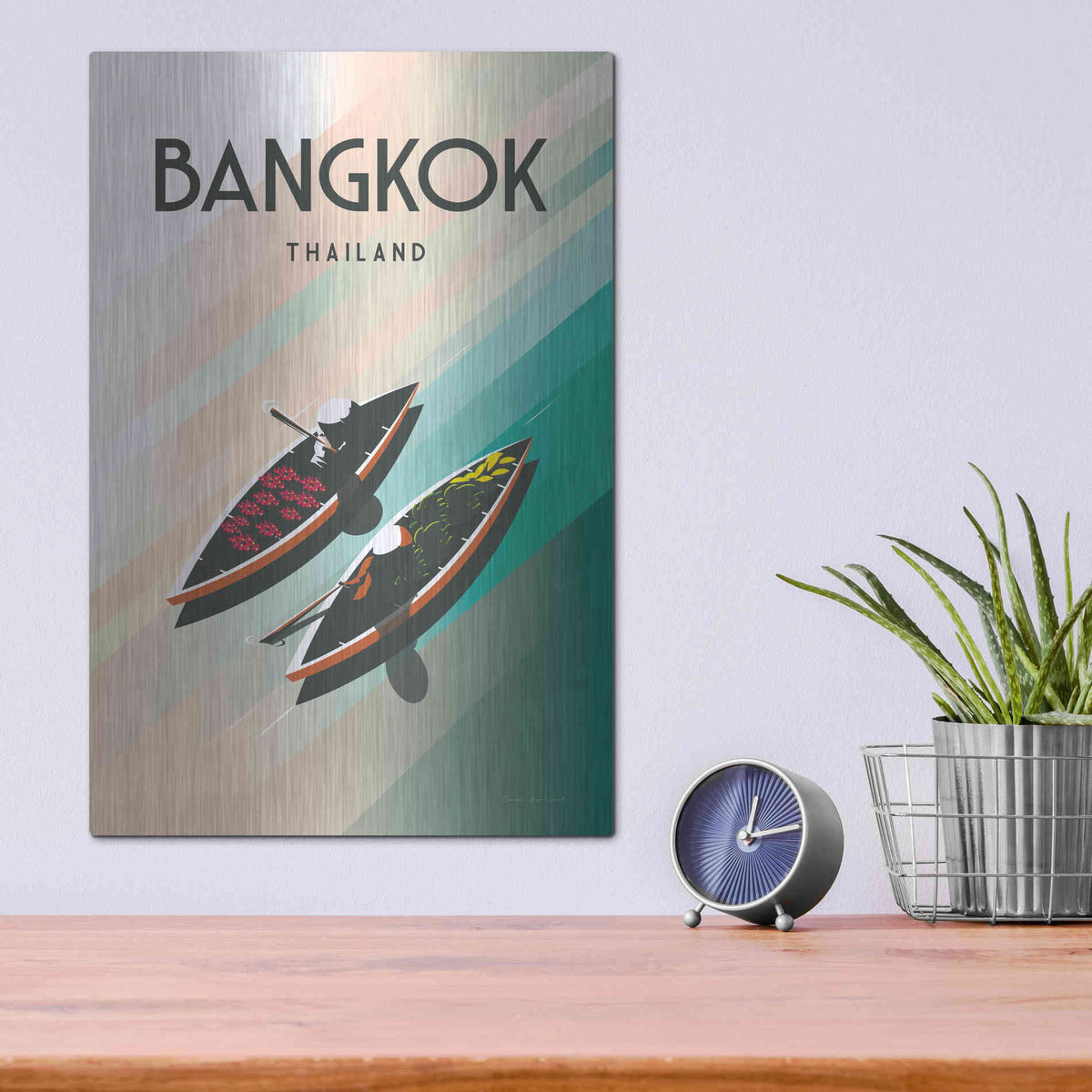 Luxe Metal Art 'Bangkok Thailand' by Omar Escalante, Metal Wall Art,12x16