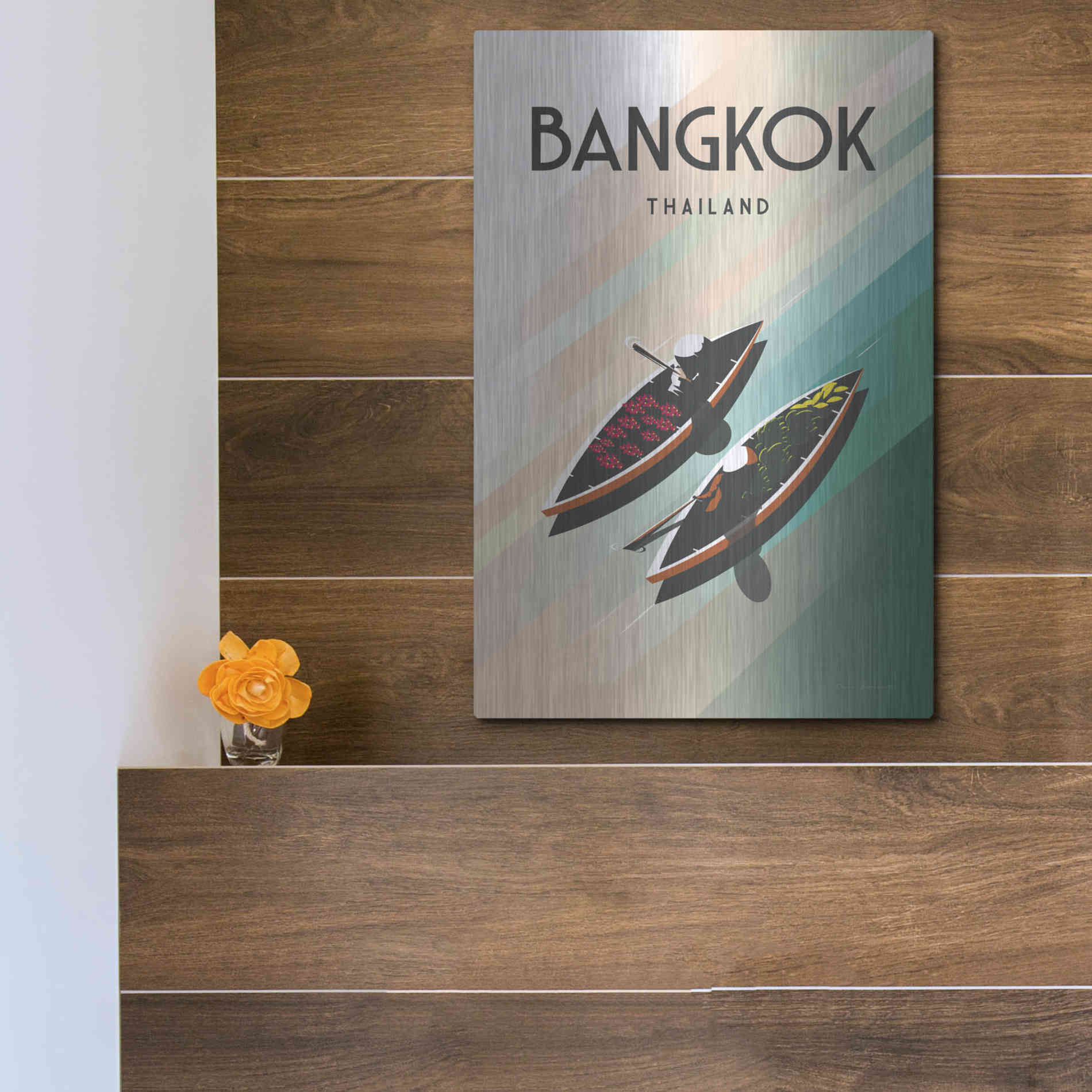 Luxe Metal Art 'Bangkok Thailand' by Omar Escalante, Metal Wall Art,12x16