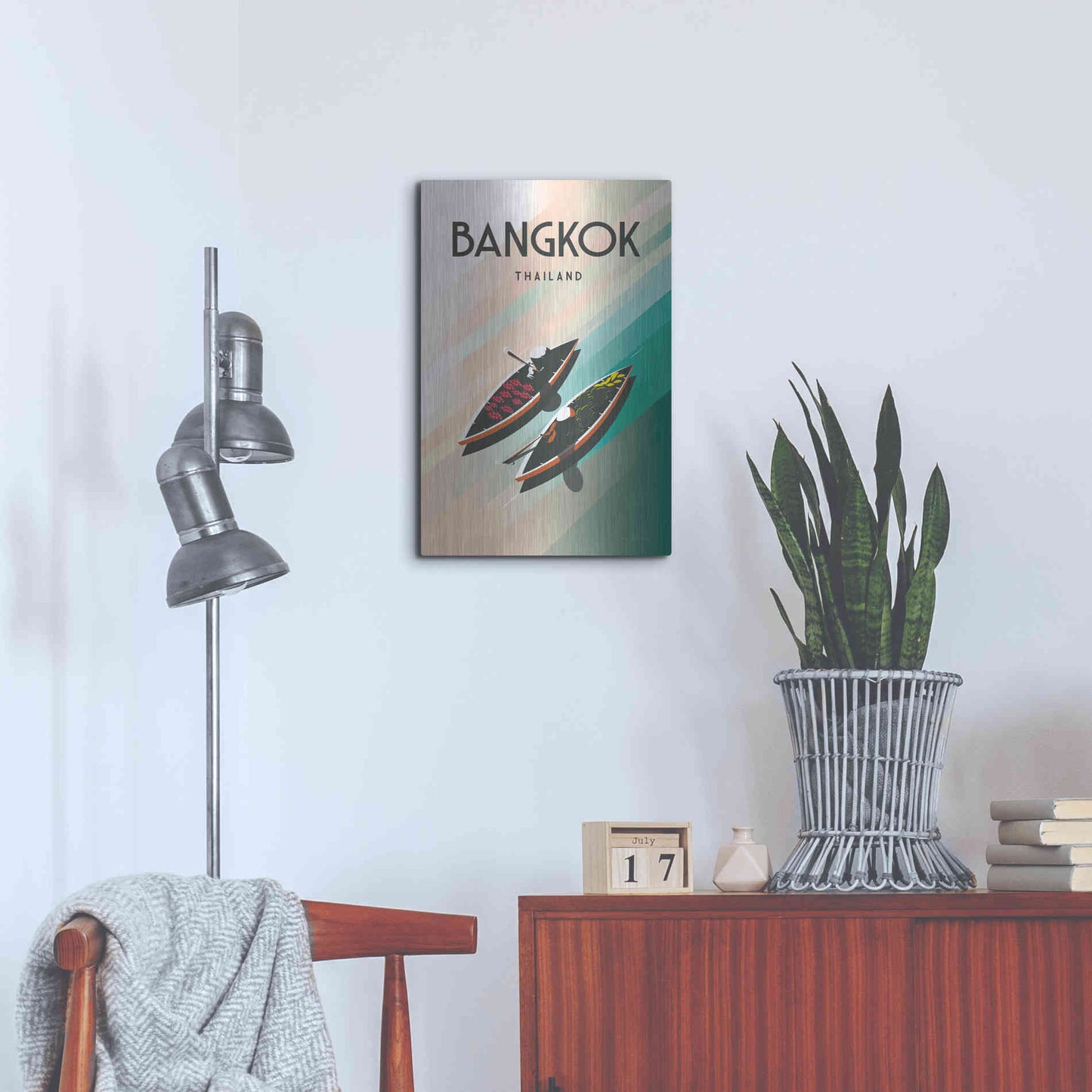 Luxe Metal Art 'Bangkok Thailand' by Omar Escalante, Metal Wall Art,16x24