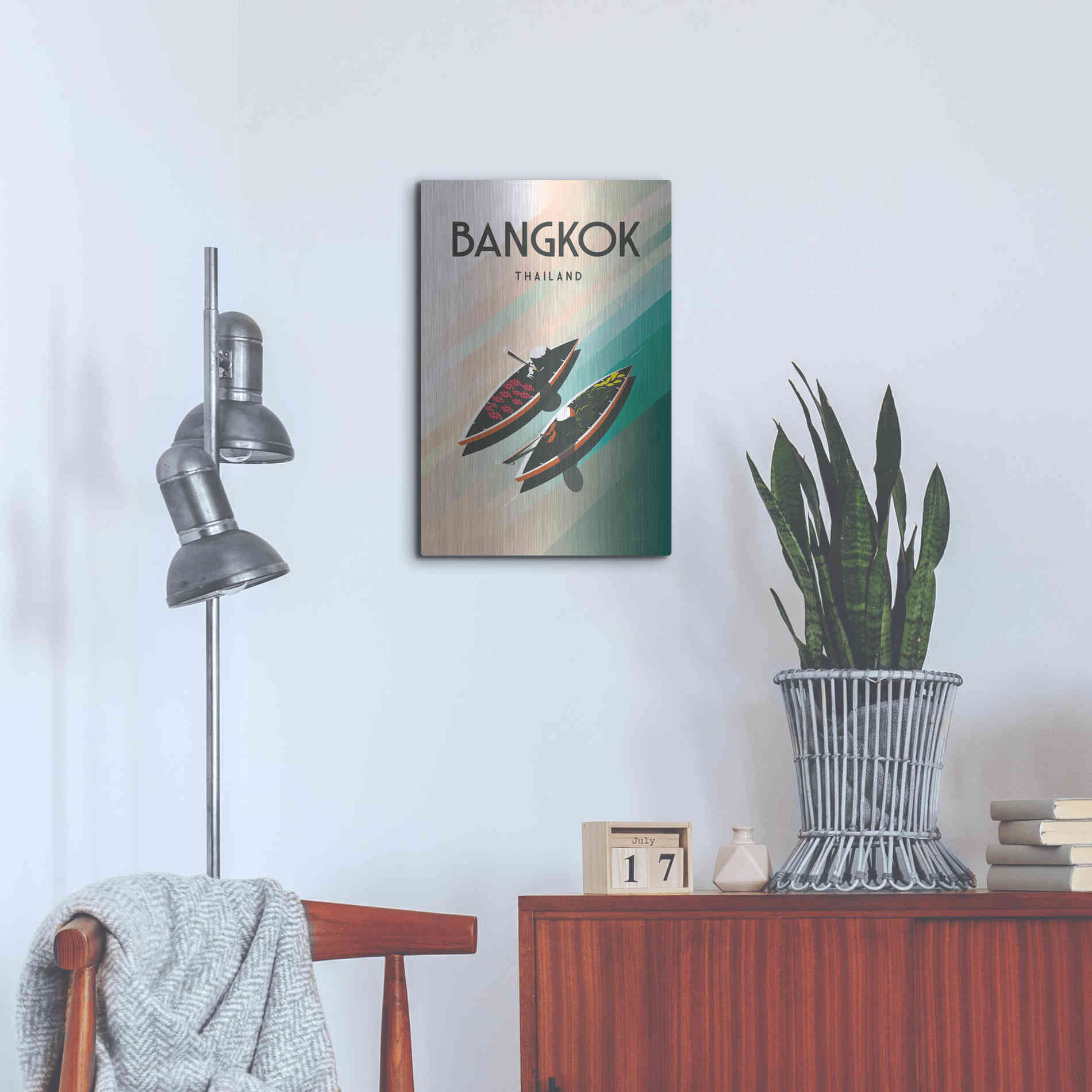 Luxe Metal Art 'Bangkok Thailand' by Omar Escalante, Metal Wall Art,16x24