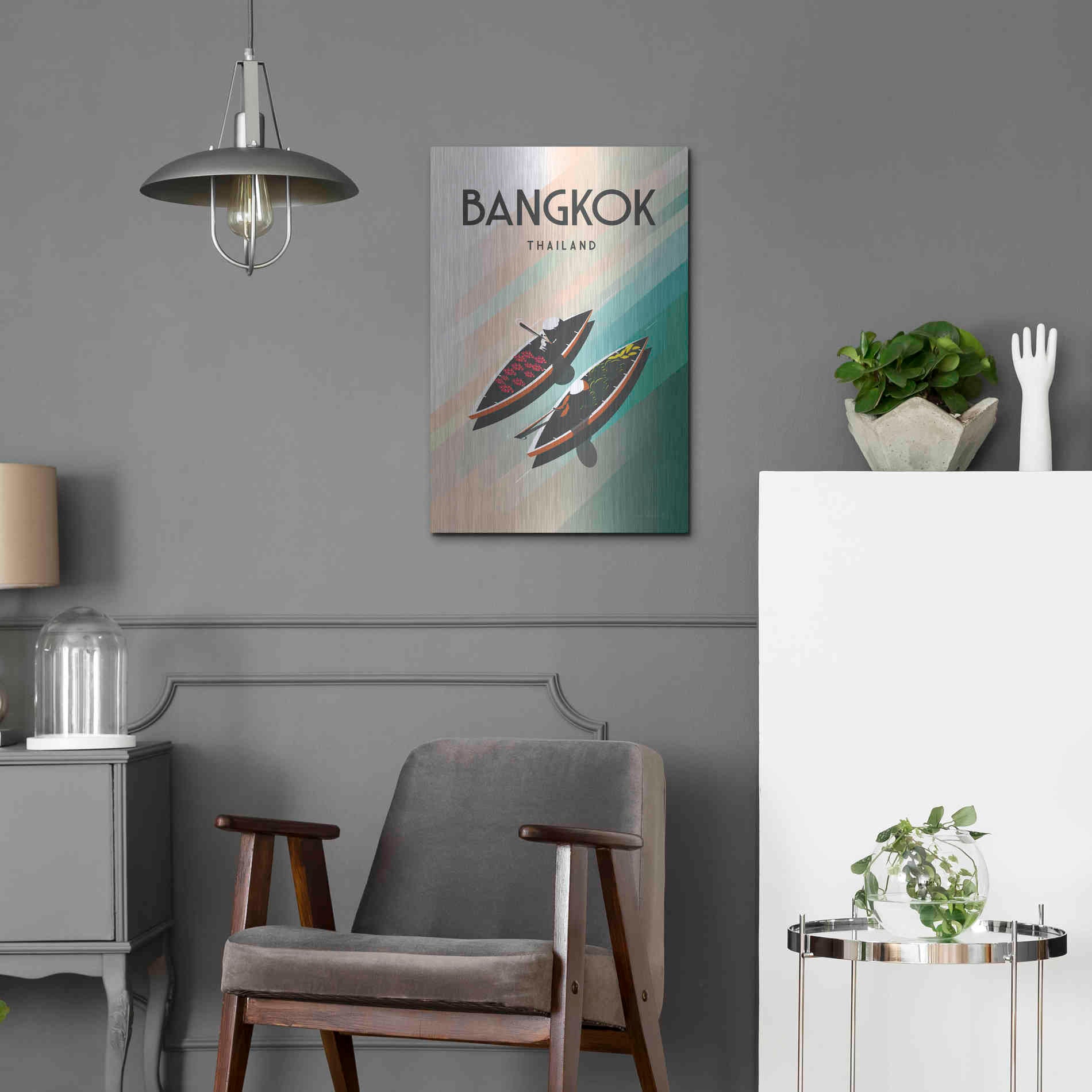 Luxe Metal Art 'Bangkok Thailand' by Omar Escalante, Metal Wall Art,16x24