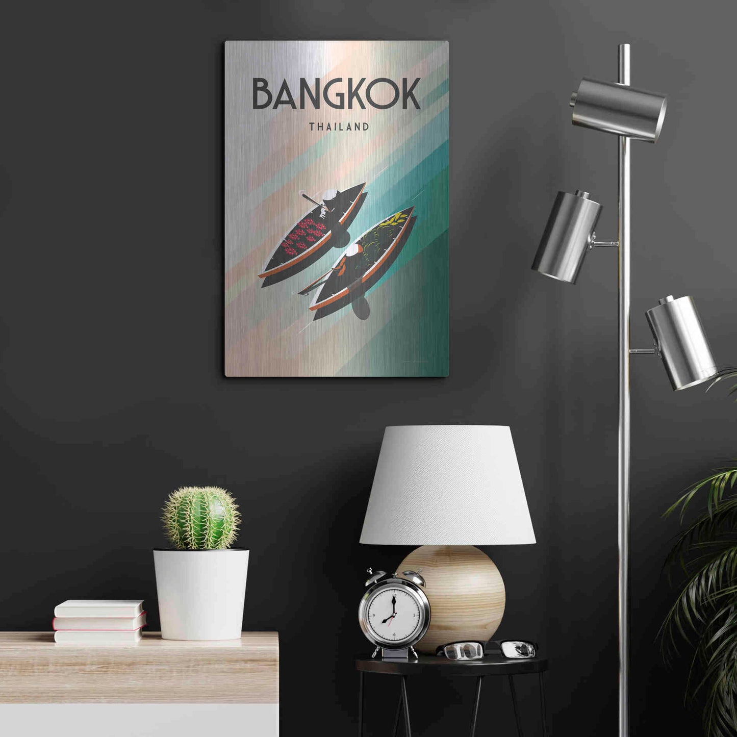 Luxe Metal Art 'Bangkok Thailand' by Omar Escalante, Metal Wall Art,16x24