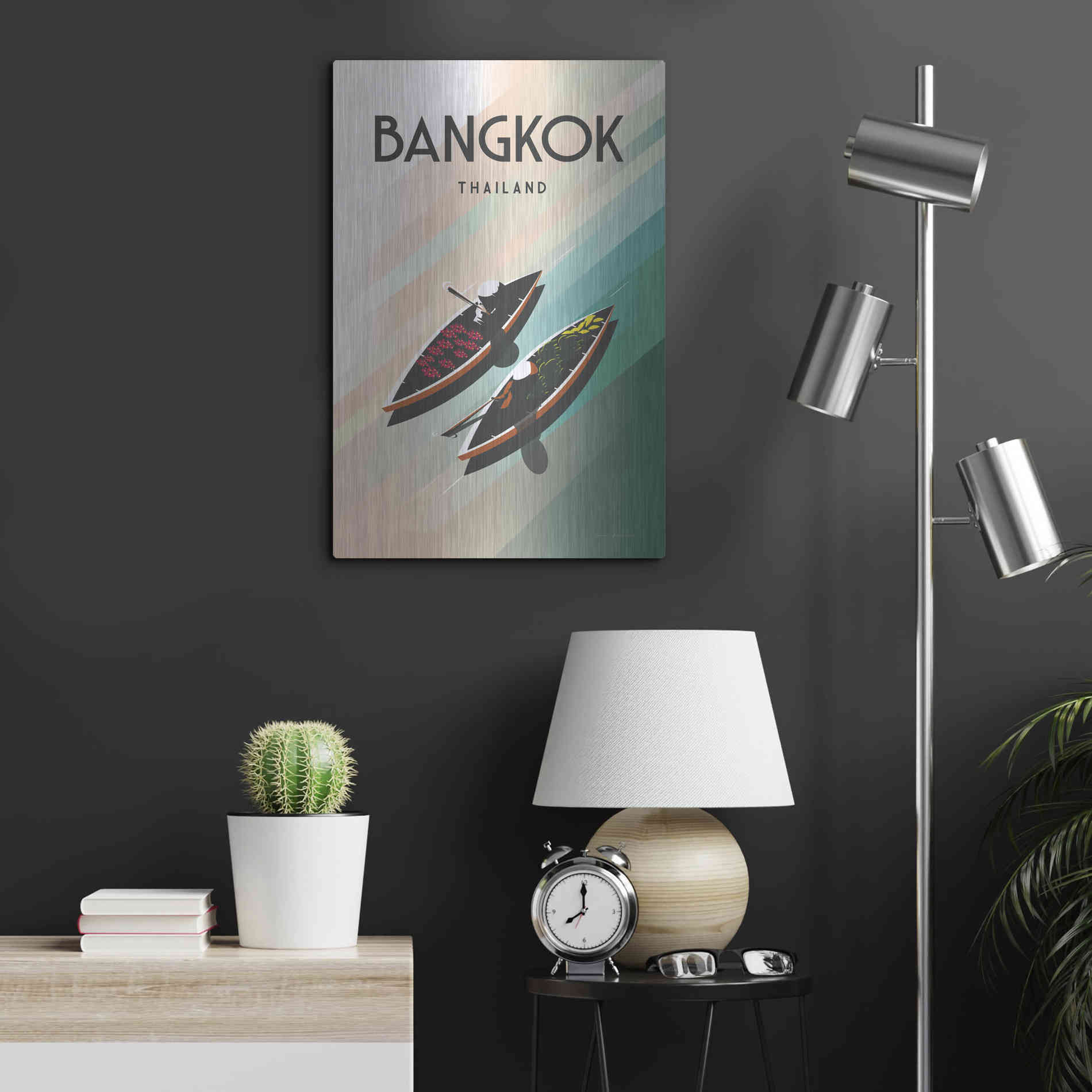 Luxe Metal Art 'Bangkok Thailand' by Omar Escalante, Metal Wall Art,16x24