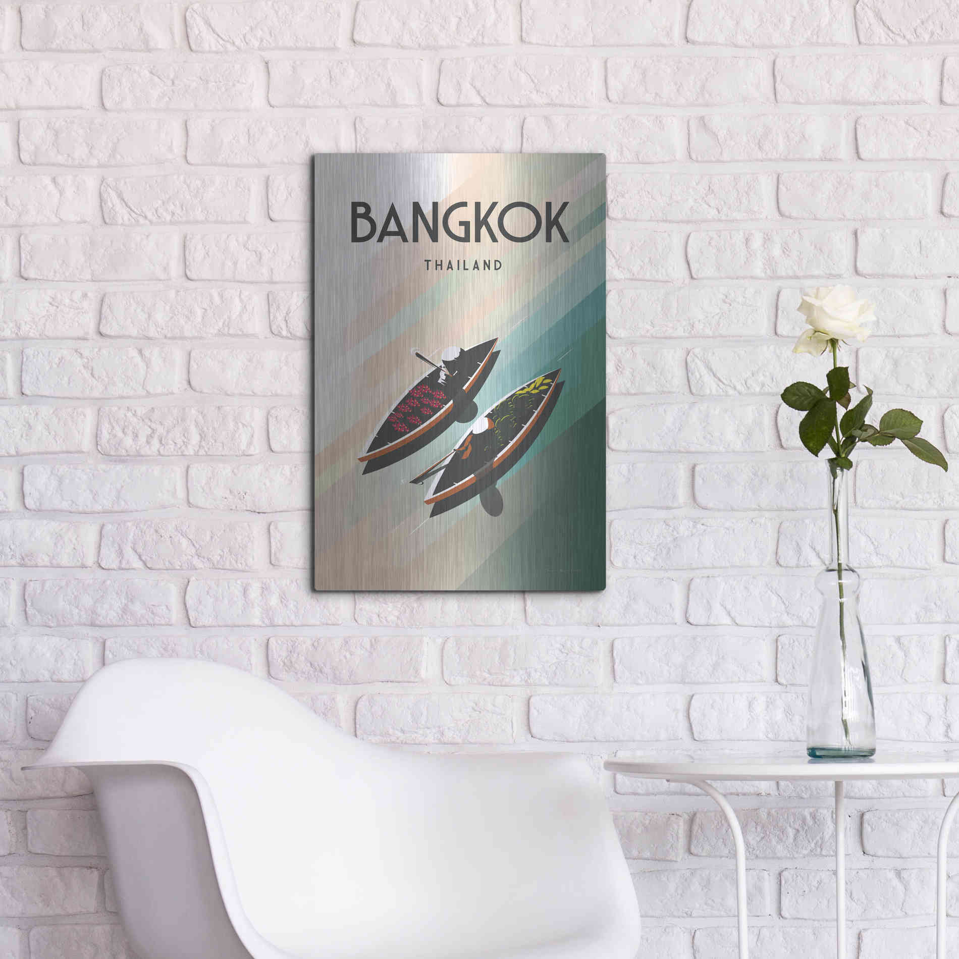 Luxe Metal Art 'Bangkok Thailand' by Omar Escalante, Metal Wall Art,16x24