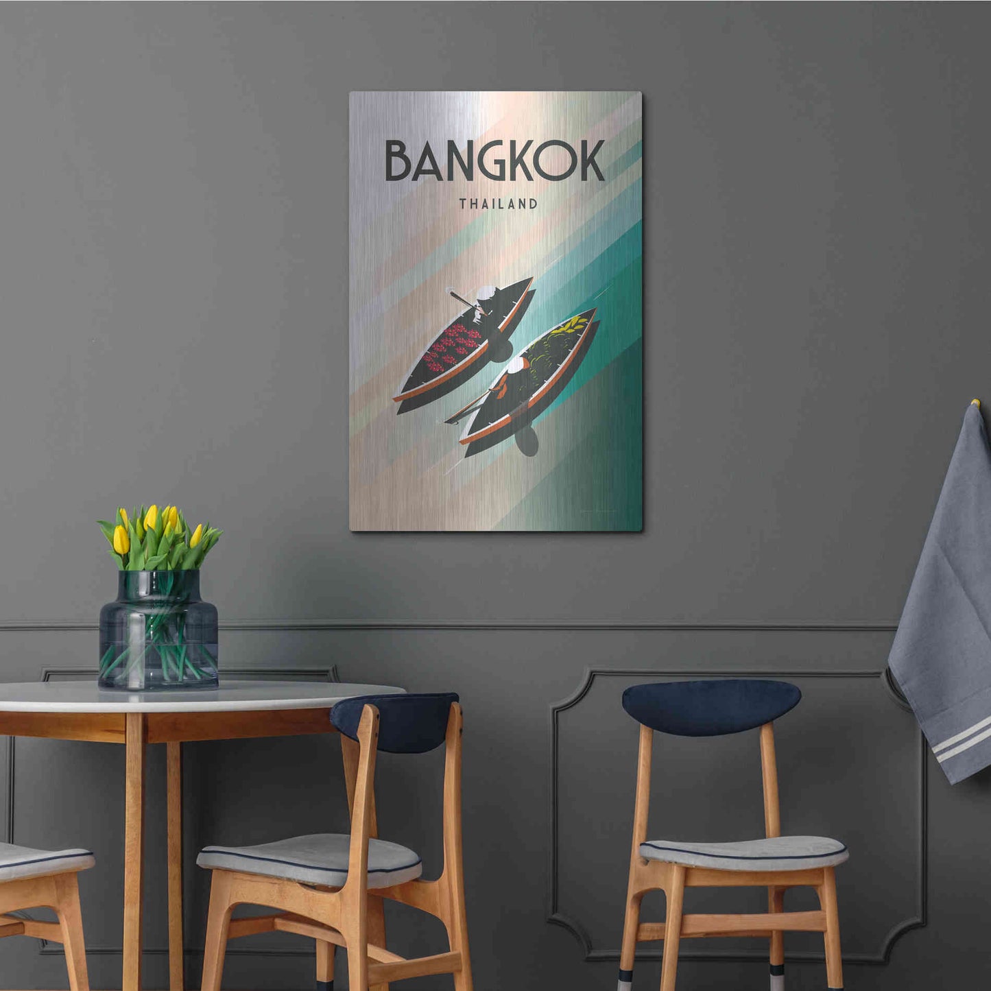 Luxe Metal Art 'Bangkok Thailand' by Omar Escalante, Metal Wall Art,24x36