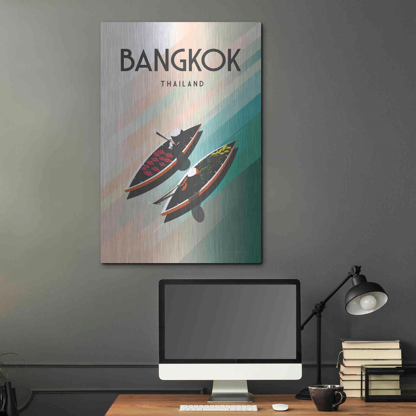 Luxe Metal Art 'Bangkok Thailand' by Omar Escalante, Metal Wall Art,24x36