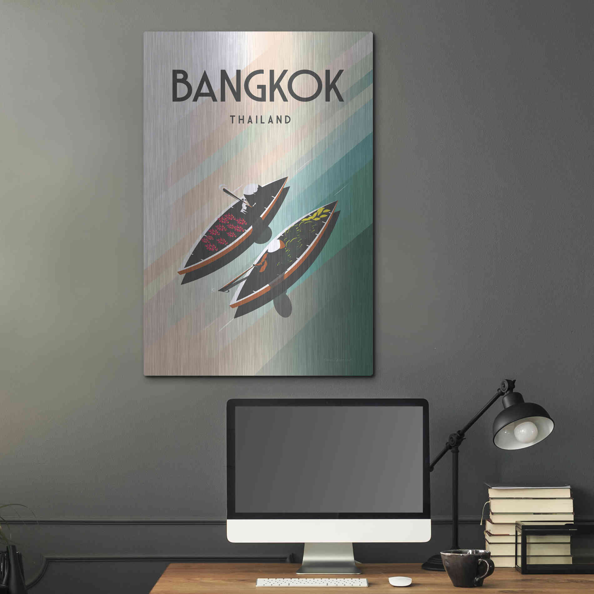 Luxe Metal Art 'Bangkok Thailand' by Omar Escalante, Metal Wall Art,24x36