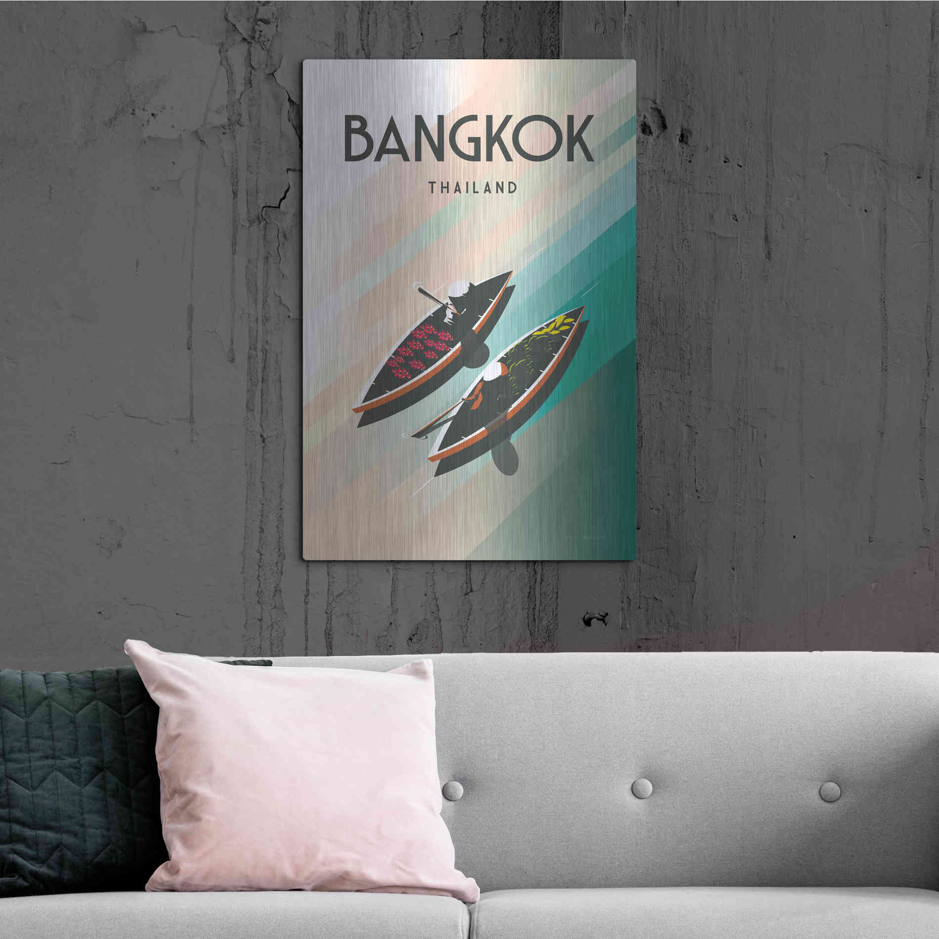 Luxe Metal Art 'Bangkok Thailand' by Omar Escalante, Metal Wall Art,24x36