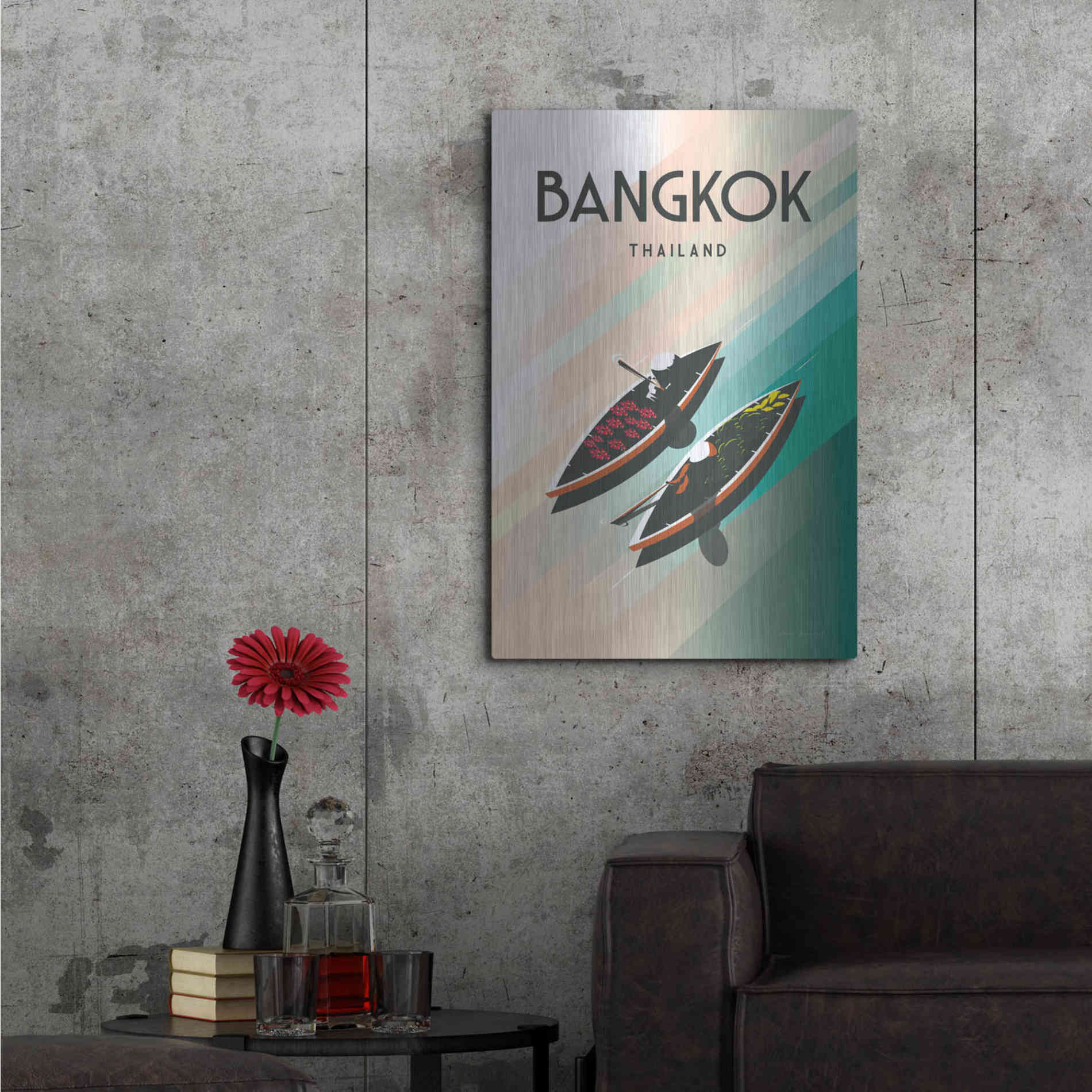 Luxe Metal Art 'Bangkok Thailand' by Omar Escalante, Metal Wall Art,24x36