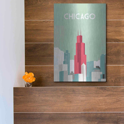 Luxe Metal Art 'Chicago' by Omar Escalante, Metal Wall Art,12x16