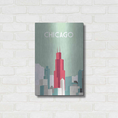 Luxe Metal Art 'Chicago' by Omar Escalante, Metal Wall Art,16x24