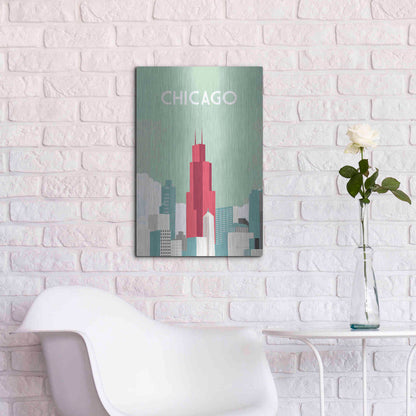 Luxe Metal Art 'Chicago' by Omar Escalante, Metal Wall Art,16x24