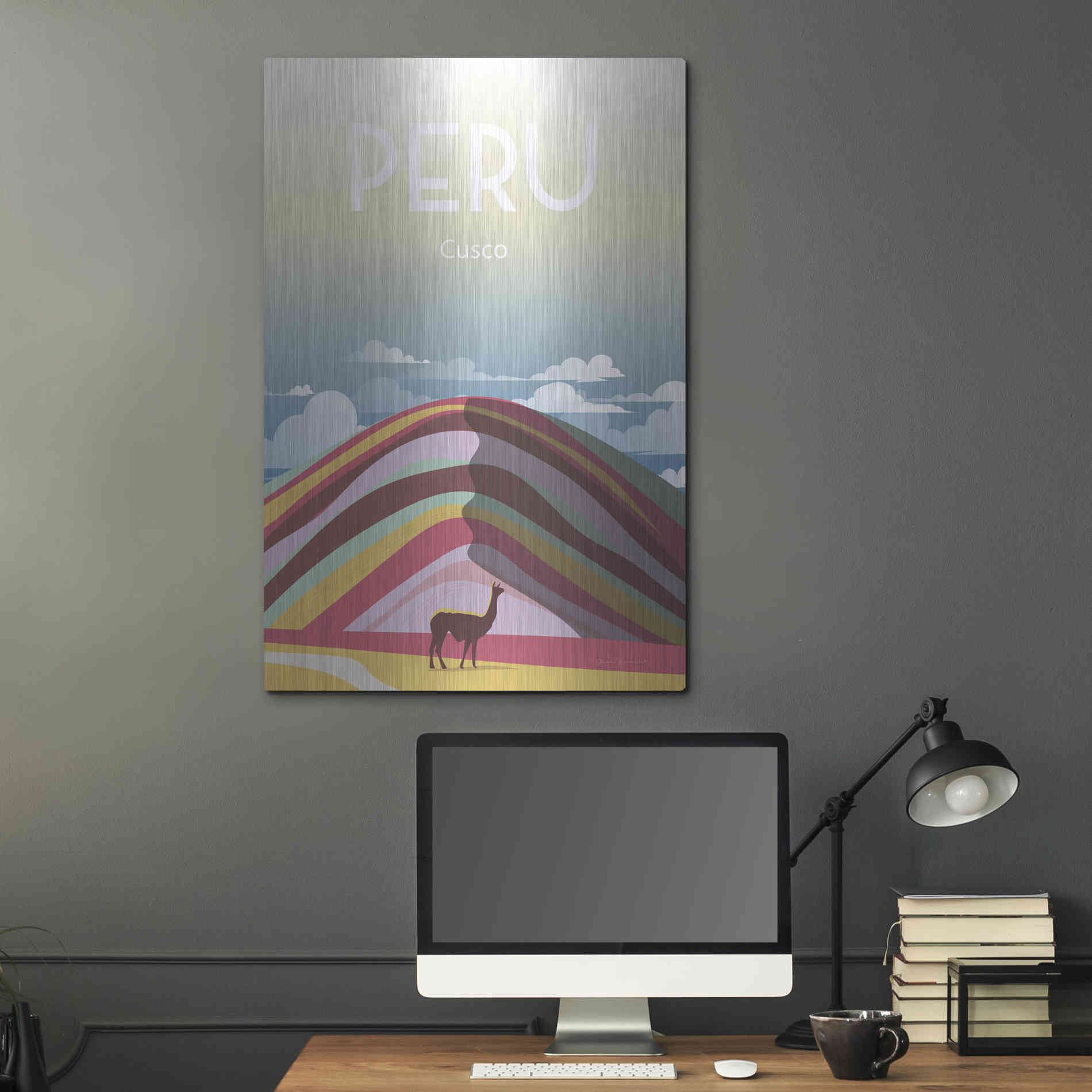 Luxe Metal Art 'Peru' by Omar Escalante, Metal Wall Art,24x36