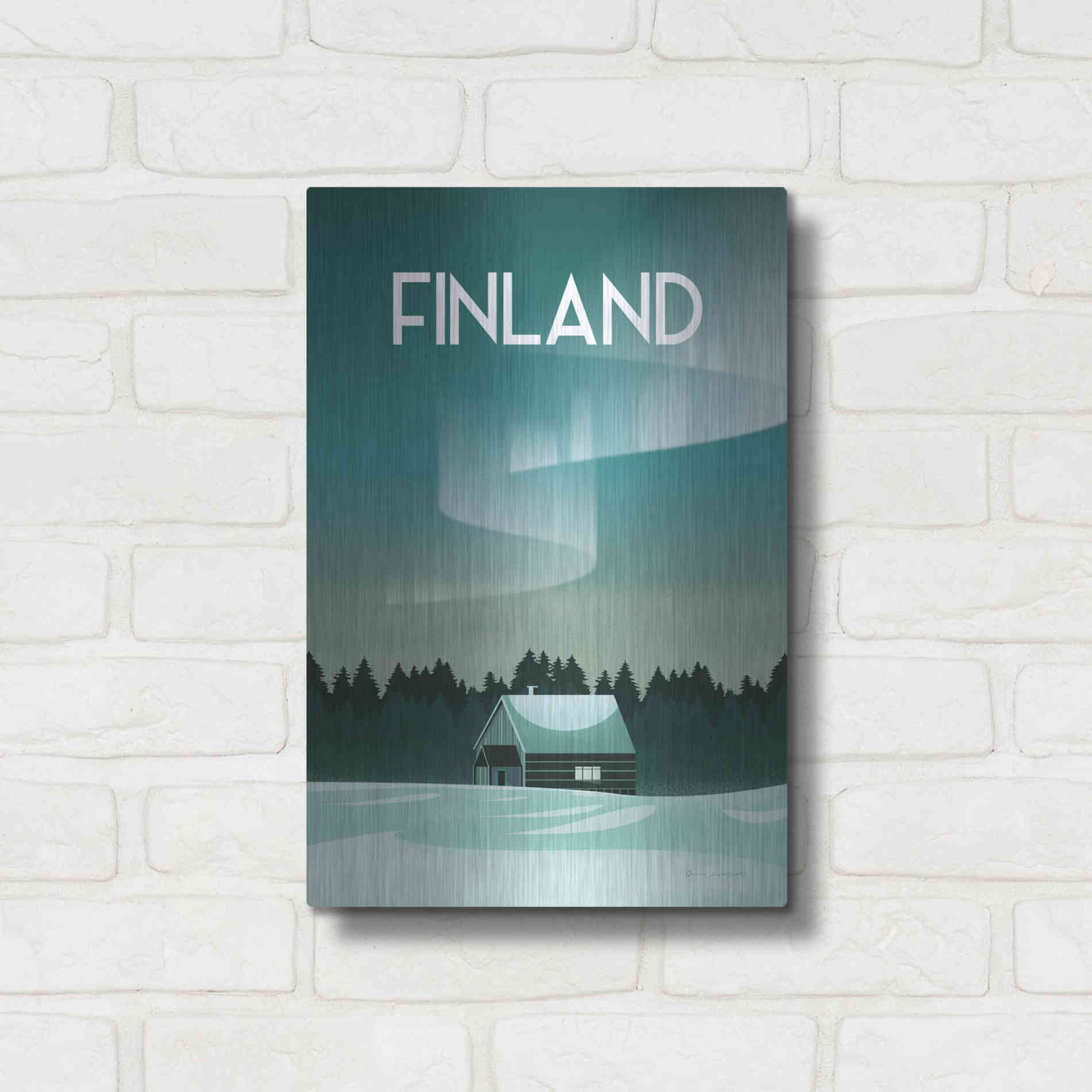 Luxe Metal Art 'Finland I' by Omar Escalante, Metal Wall Art,12x16