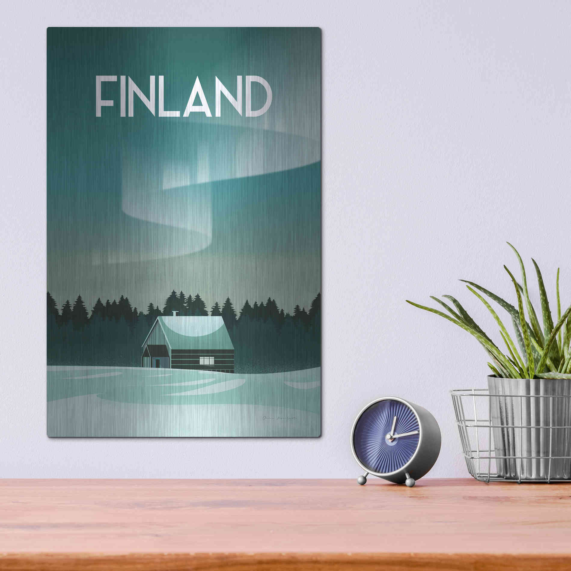 Luxe Metal Art 'Finland I' by Omar Escalante, Metal Wall Art,12x16