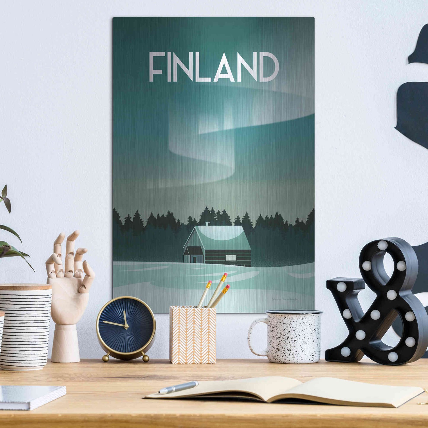 Luxe Metal Art 'Finland I' by Omar Escalante, Metal Wall Art,12x16