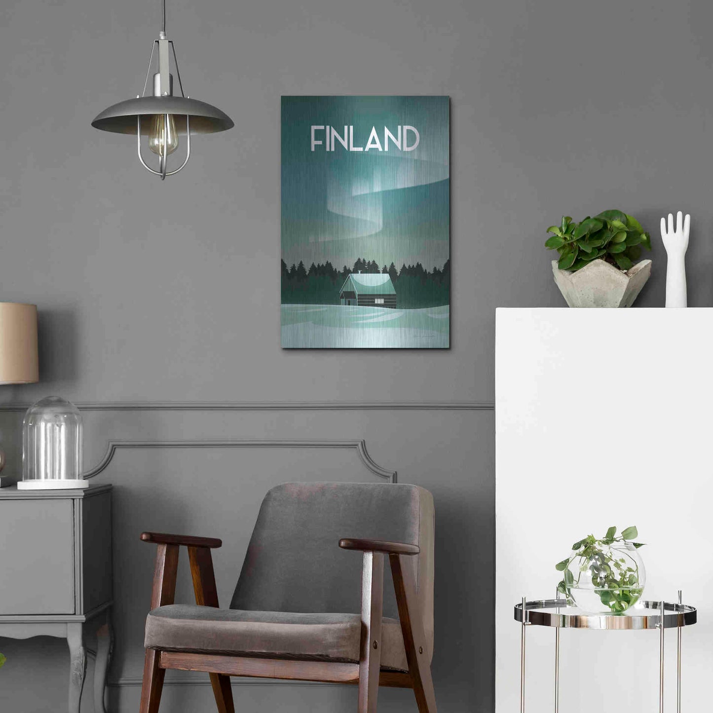 Luxe Metal Art 'Finland I' by Omar Escalante, Metal Wall Art,16x24