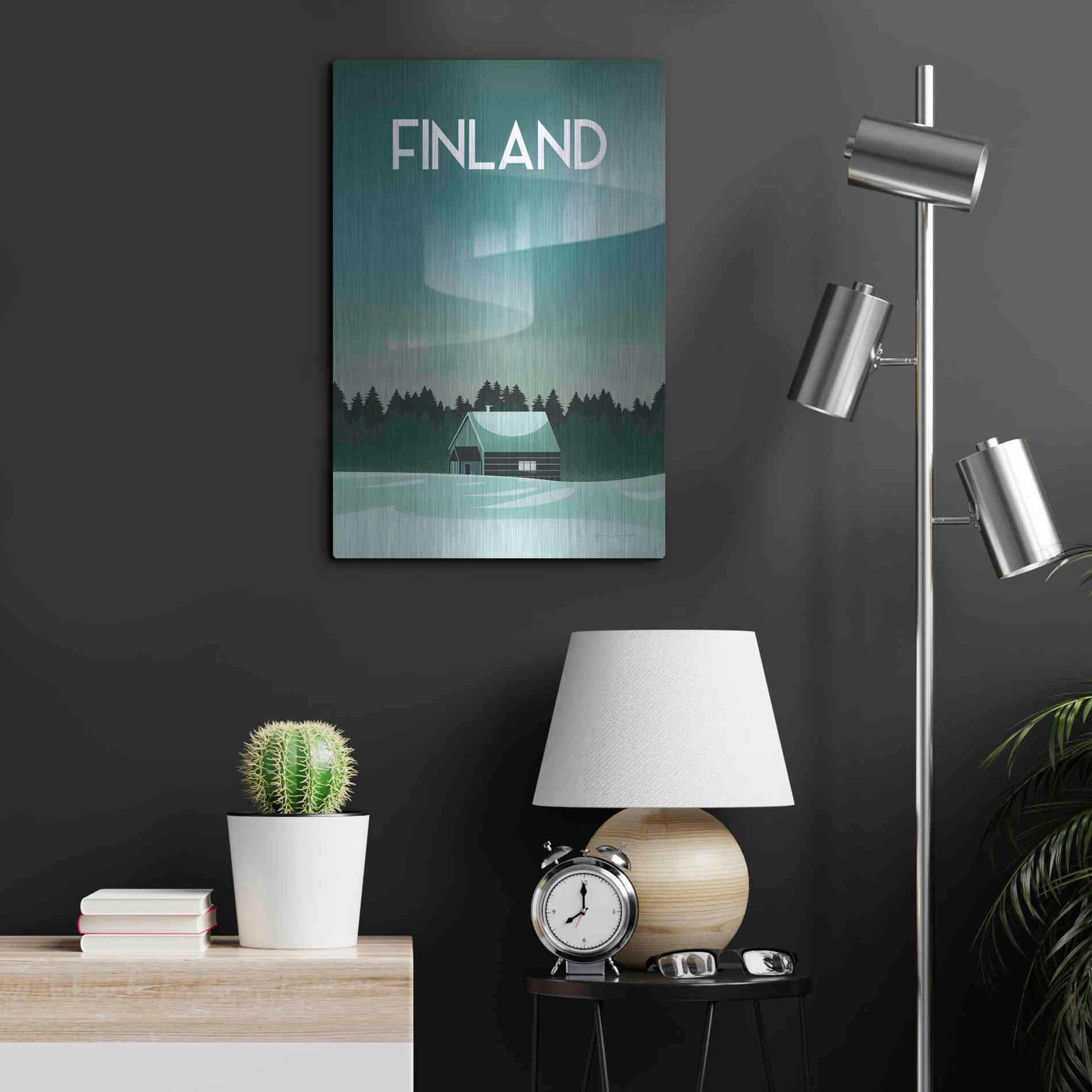 Luxe Metal Art 'Finland I' by Omar Escalante, Metal Wall Art,16x24