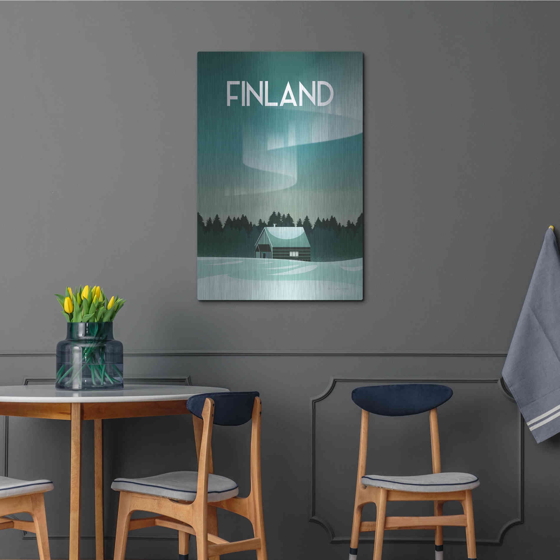 Luxe Metal Art 'Finland I' by Omar Escalante, Metal Wall Art,24x36
