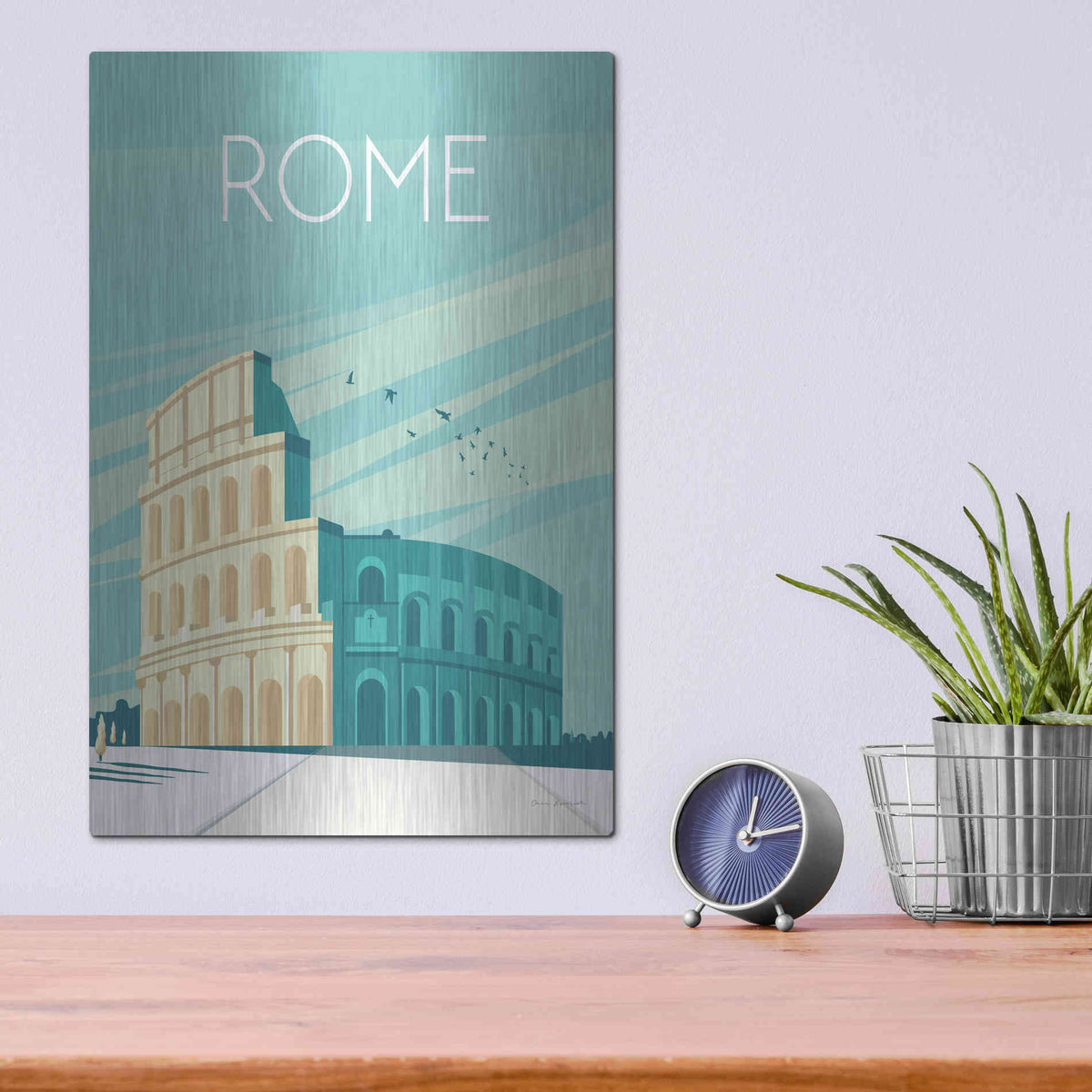 Luxe Metal Art 'Rome' by Omar Escalante, Metal Wall Art,12x16