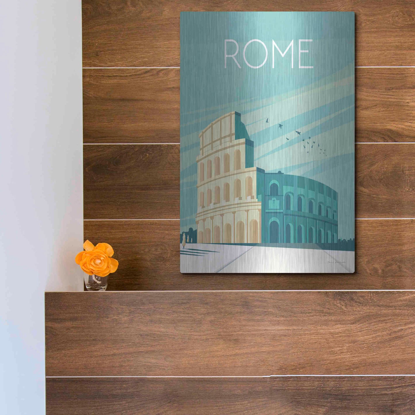 Luxe Metal Art 'Rome' by Omar Escalante, Metal Wall Art,12x16