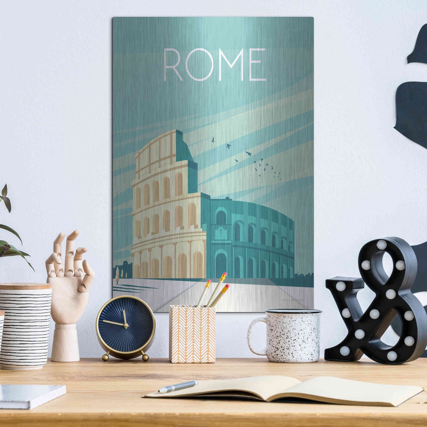 Luxe Metal Art 'Rome' by Omar Escalante, Metal Wall Art,12x16