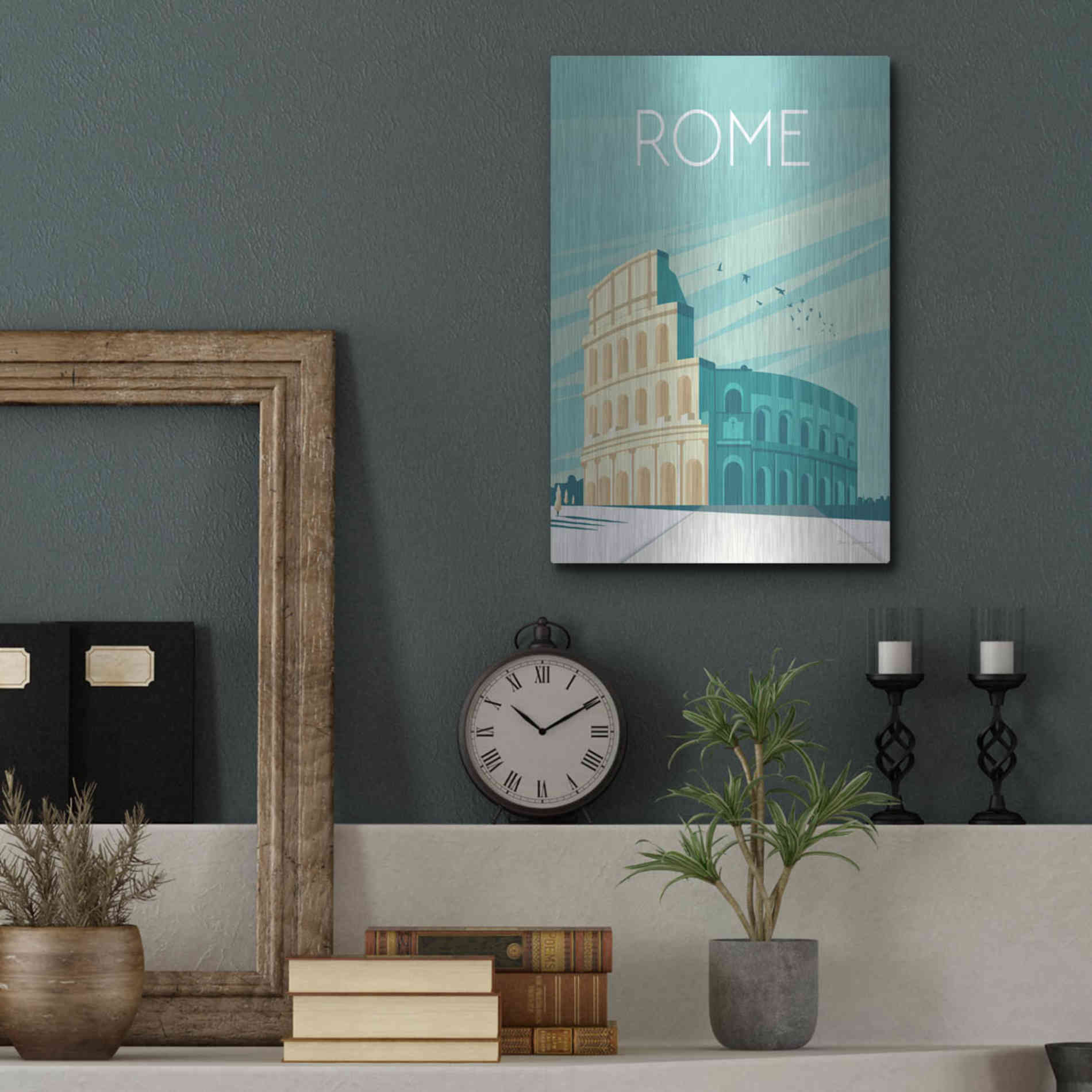 Luxe Metal Art 'Rome' by Omar Escalante, Metal Wall Art,12x16