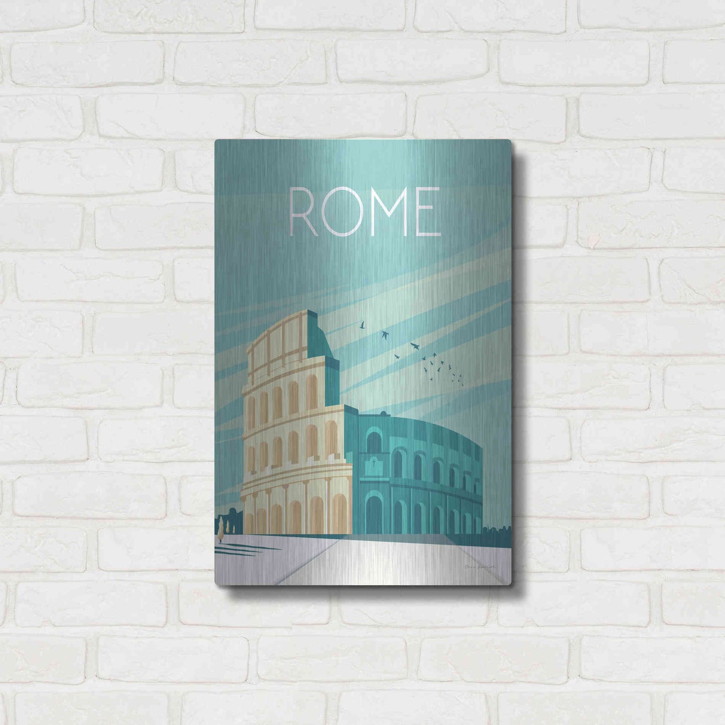 Luxe Metal Art 'Rome' by Omar Escalante, Metal Wall Art,16x24
