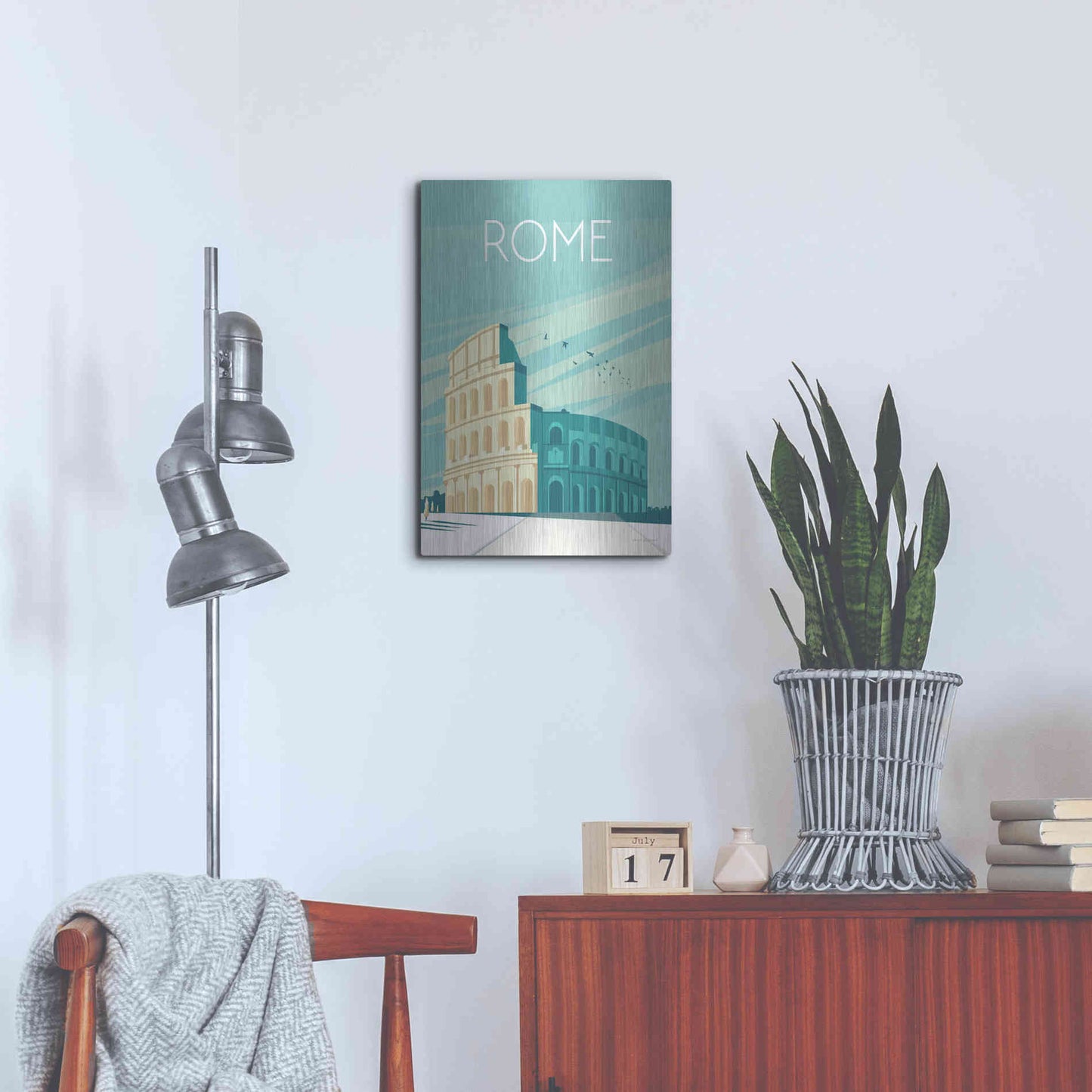 Luxe Metal Art 'Rome' by Omar Escalante, Metal Wall Art,16x24