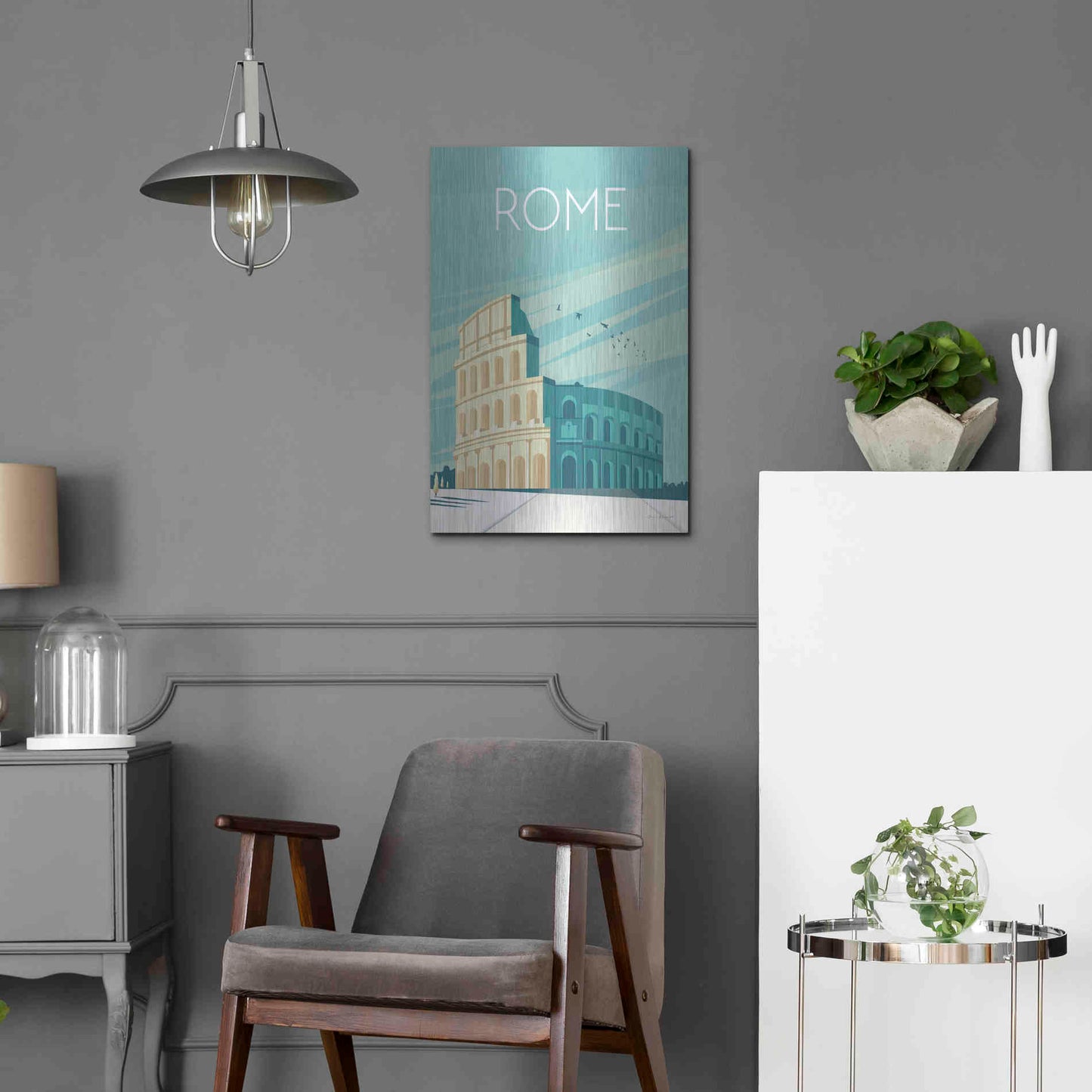 Luxe Metal Art 'Rome' by Omar Escalante, Metal Wall Art,16x24