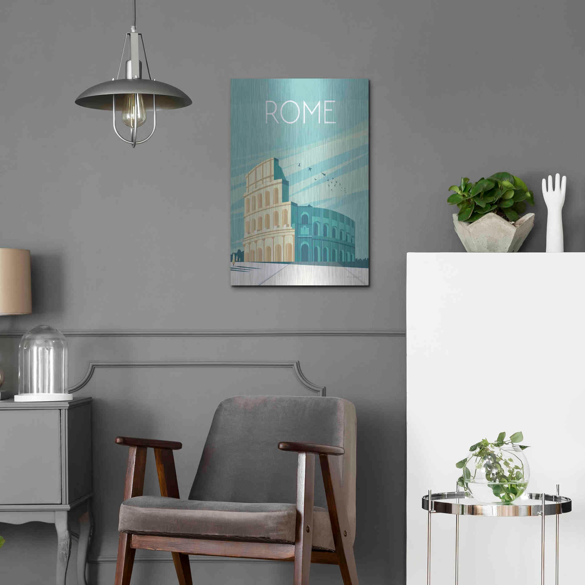 Luxe Metal Art 'Rome' by Omar Escalante, Metal Wall Art,16x24