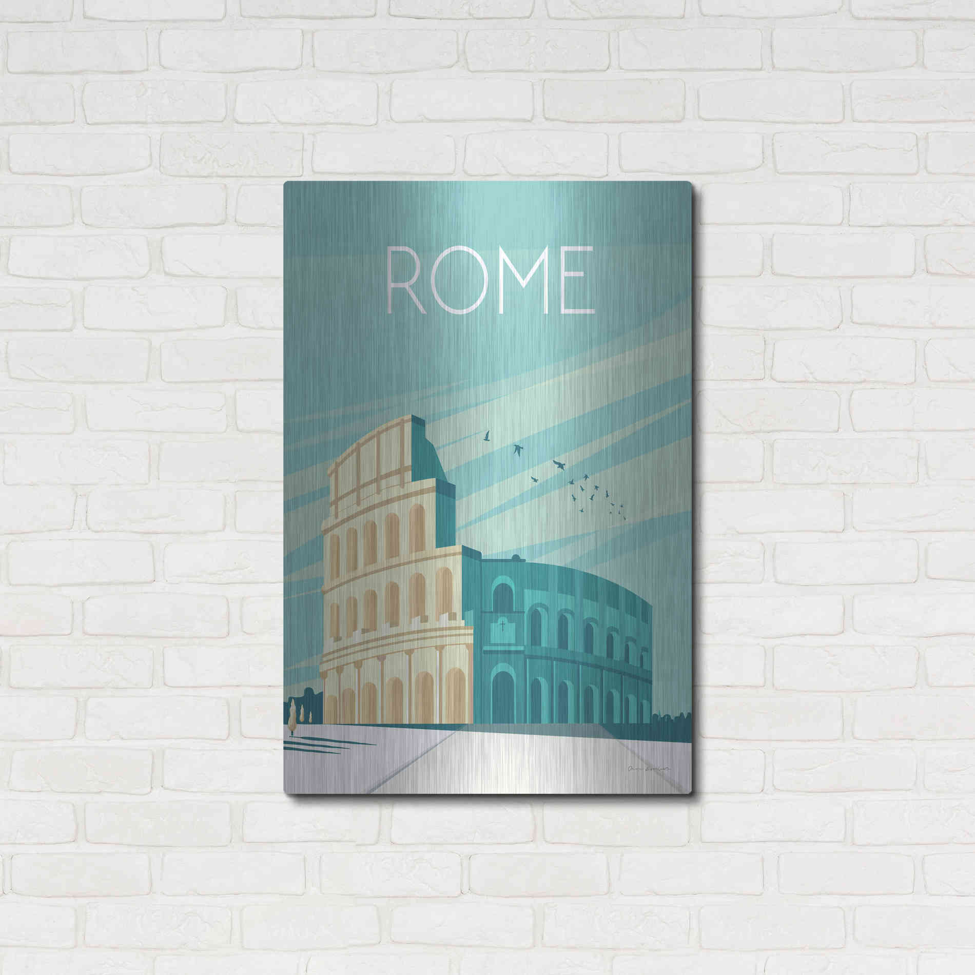 Luxe Metal Art 'Rome' by Omar Escalante, Metal Wall Art,24x36