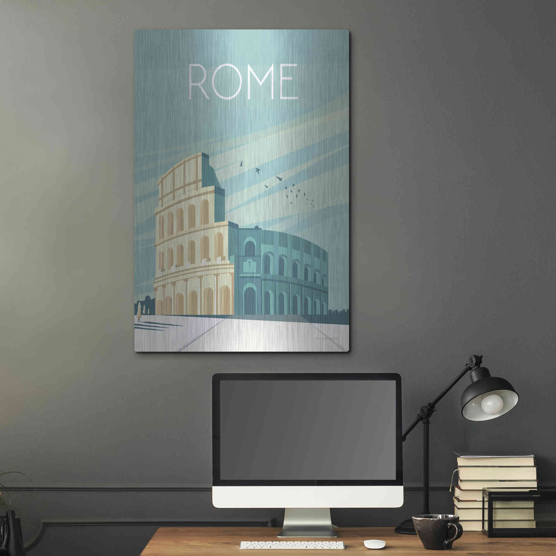 Luxe Metal Art 'Rome' by Omar Escalante, Metal Wall Art,24x36