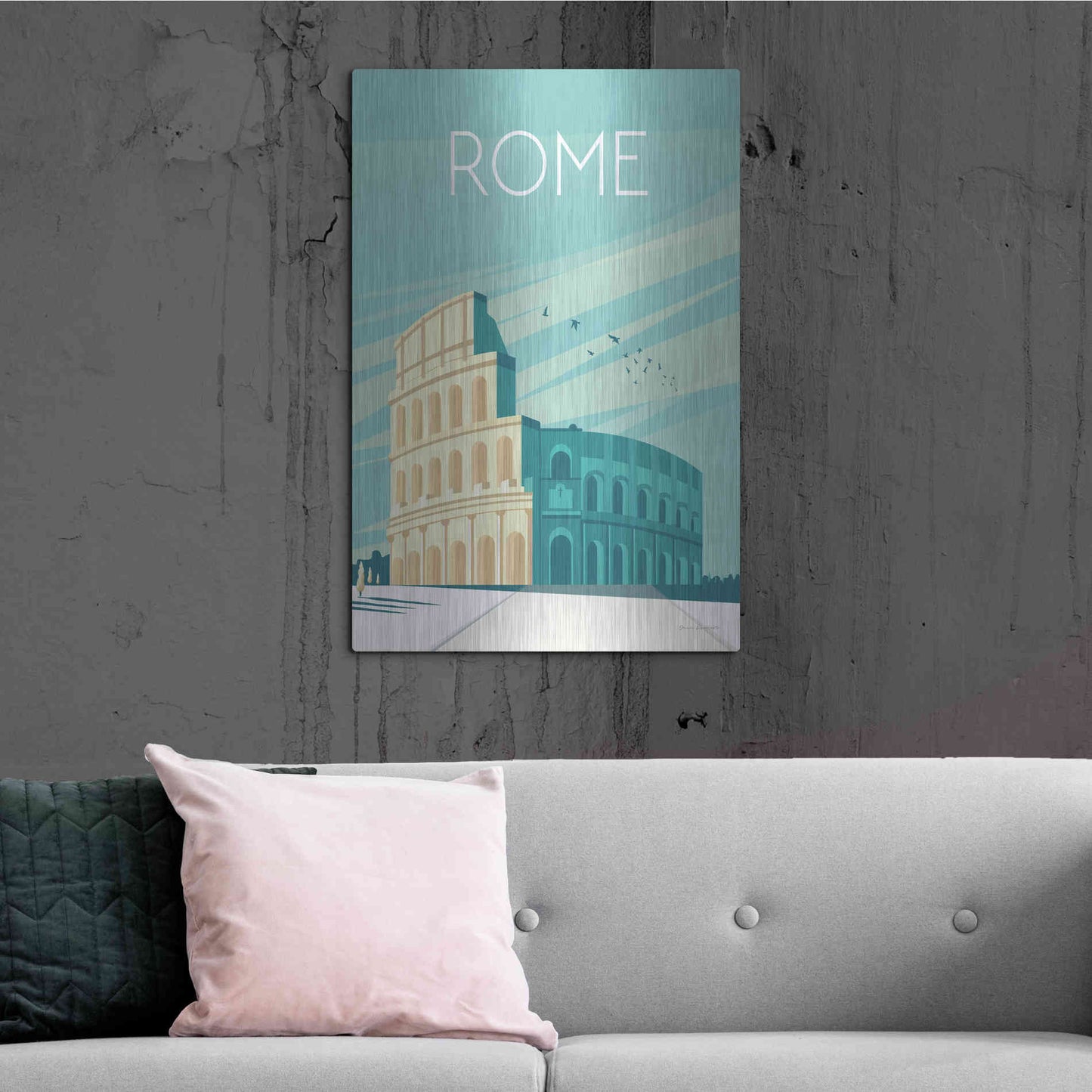 Luxe Metal Art 'Rome' by Omar Escalante, Metal Wall Art,24x36