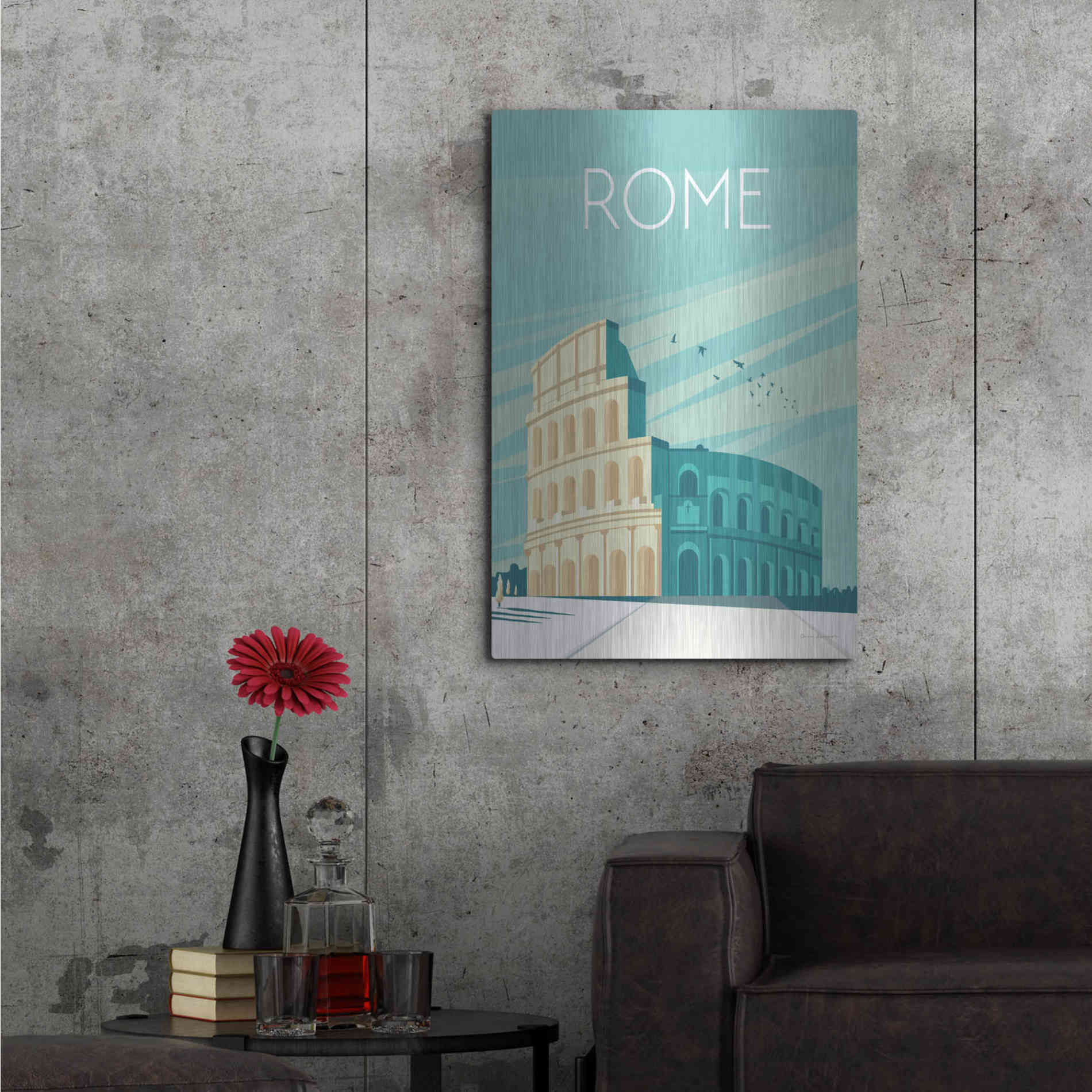 Luxe Metal Art 'Rome' by Omar Escalante, Metal Wall Art,24x36