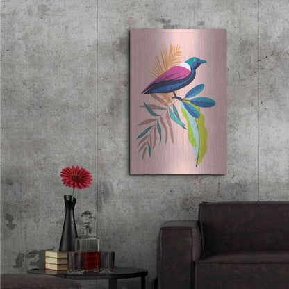 Luxe Metal Art 'Exotic Birds I' by Omar Escalante, Metal Wall Art,24x36