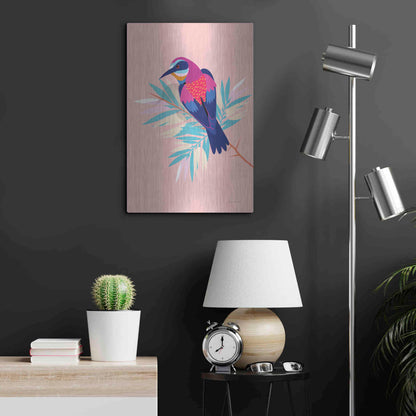 Luxe Metal Art 'Exotic Birds II' by Omar Escalante, Metal Wall Art,16x24