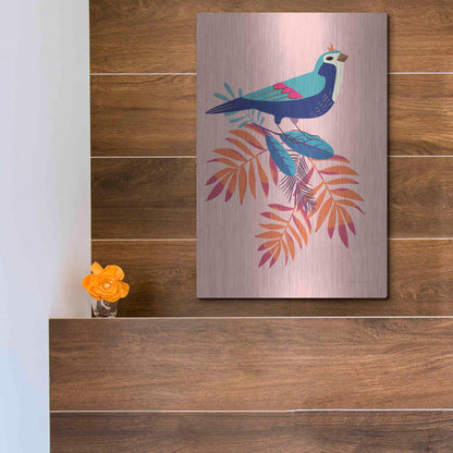 Luxe Metal Art 'Exotic Birds III' by Omar Escalante, Metal Wall Art,12x16