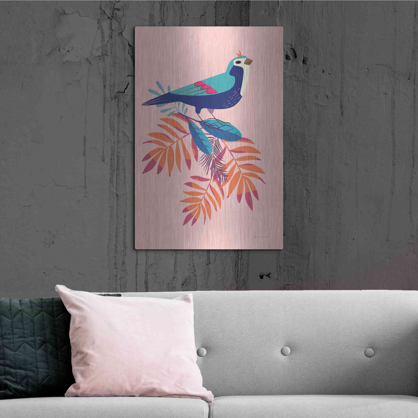 Luxe Metal Art 'Exotic Birds III' by Omar Escalante, Metal Wall Art,24x36