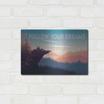 Luxe Metal Art 'Follow Your Dreams' by Omar Escalante, Metal Wall Art,16x12