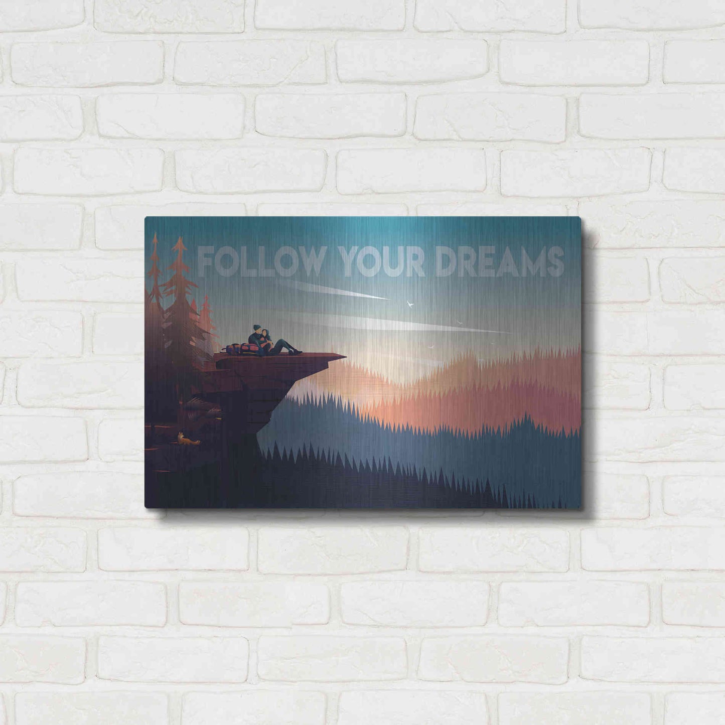 Luxe Metal Art 'Follow Your Dreams' by Omar Escalante, Metal Wall Art,24x16
