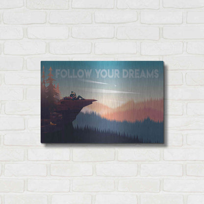 Luxe Metal Art 'Follow Your Dreams' by Omar Escalante, Metal Wall Art,24x16