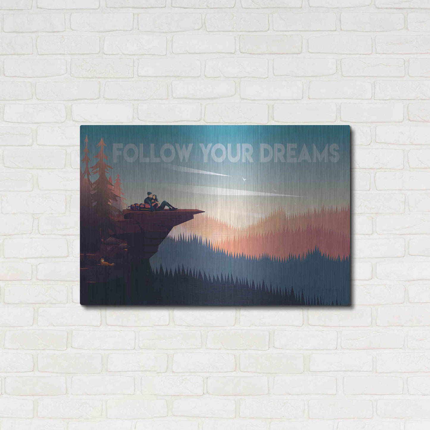 Luxe Metal Art 'Follow Your Dreams' by Omar Escalante, Metal Wall Art,36x24