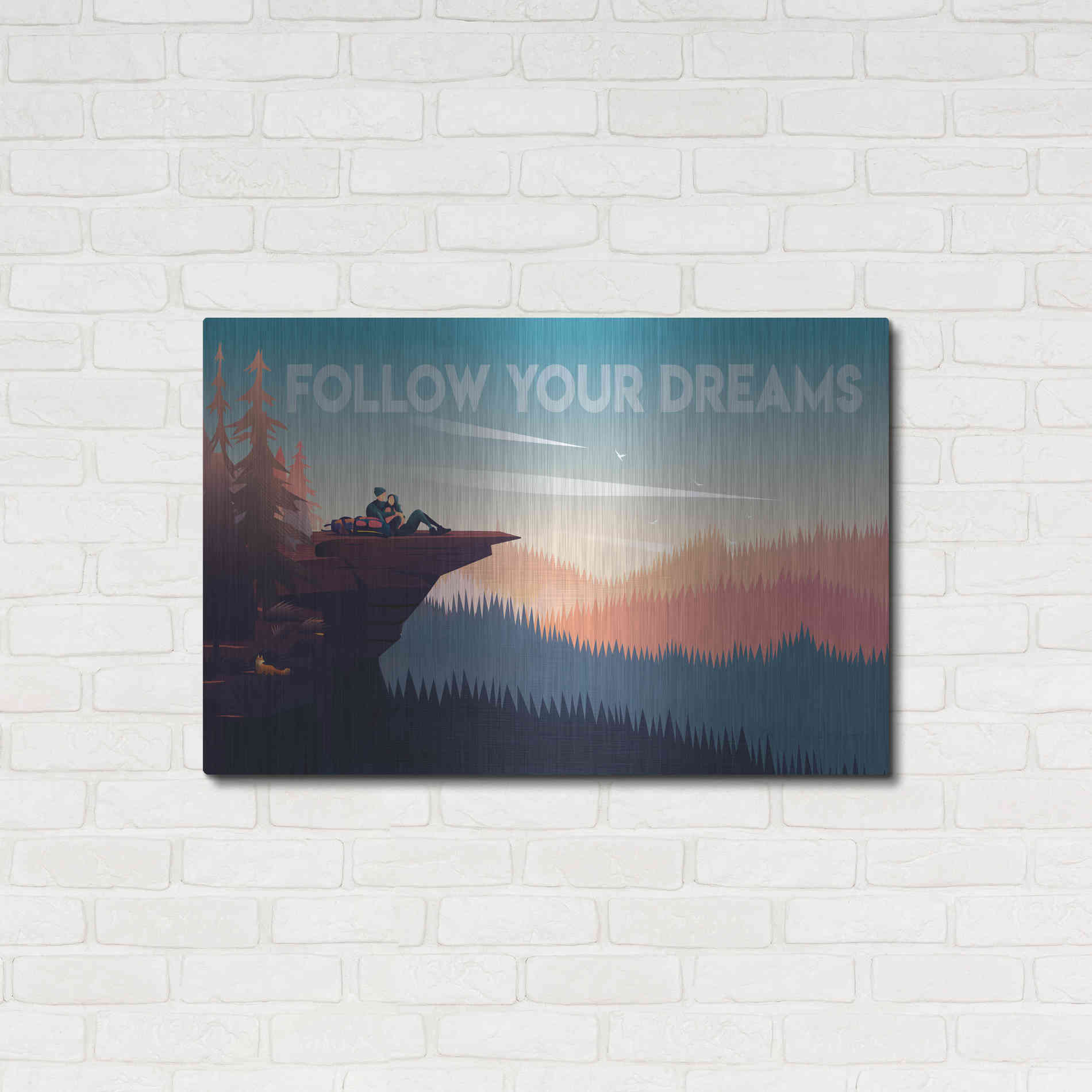 Luxe Metal Art 'Follow Your Dreams' by Omar Escalante, Metal Wall Art,36x24