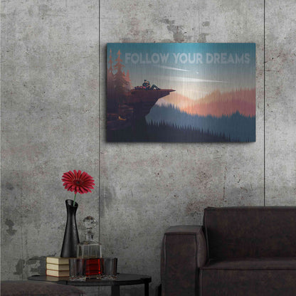 Luxe Metal Art 'Follow Your Dreams' by Omar Escalante, Metal Wall Art,36x24