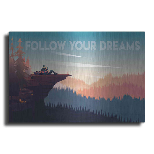 Luxe Metal Art 'Follow Your Dreams' by Omar Escalante, Metal Wall Art