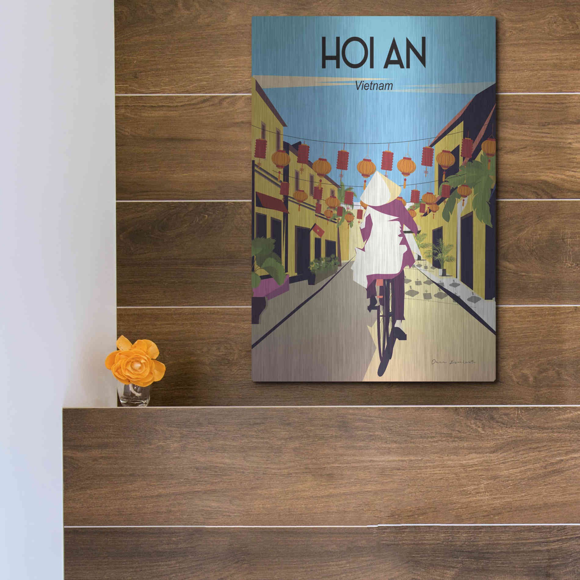 Luxe Metal Art 'Hoi An Vietnam' by Omar Escalante, Metal Wall Art,12x16