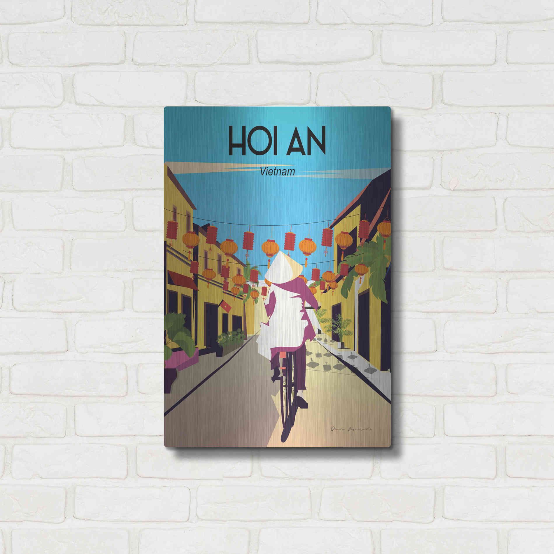 Luxe Metal Art 'Hoi An Vietnam' by Omar Escalante, Metal Wall Art,16x24